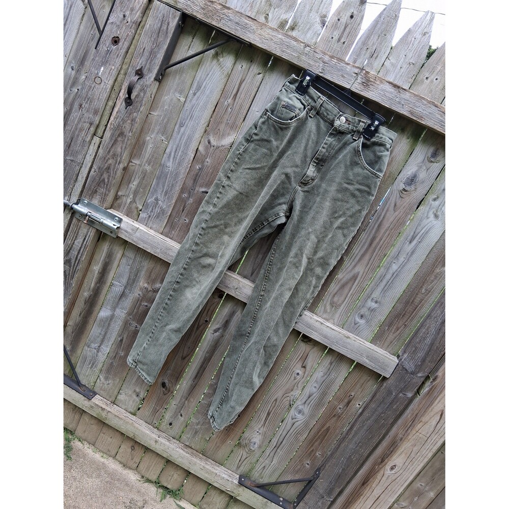 182 Distressed Riveted Lee Jeans Mossy Green Men's 28 x 29